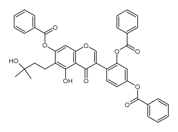 2',4',7-tris(benzoyloxy)-5-hydroxy-6-(3-hydroxy-3-methylbutyl)isoflavone结构式