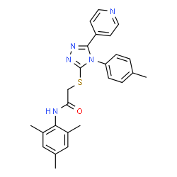 2-{[4-(4-methylphenyl)-5-(pyridin-4-yl)-4H-1,2,4-triazol-3-yl]sulfanyl}-N-(2,4,6-trimethylphenyl)acetamide structure