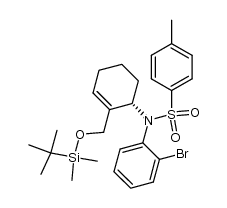 (S)-N-(2-bromophenyl)-N-(2-(2-tert-butyldimethylsiloxy)methylcyclohex-2-en-1-yl)(4-methylbenzene)sulfonamide结构式