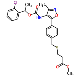 3-[[[4-[4-[[[1-(2-氯苯基)乙氧基]羰基]氨基]-3-甲基-5-异恶唑基]苯基]甲基]硫基]-丙酸甲酯图片