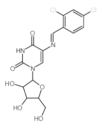 Uridine,5-[[(2,4-dichlorophenyl)methylene]amino]- (9CI) structure