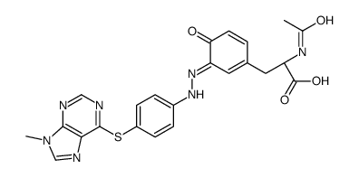 (2S)-2-acetamido-3-[3-[[4-(9-methylpurin-6-yl)sulfanylphenyl]hydrazinylidene]-4-oxocyclohexa-1,5-dien-1-yl]propanoic acid Structure