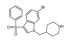 3-(benzenesulfonyl)-6-bromo-1-(piperidin-4-ylmethyl)indole结构式