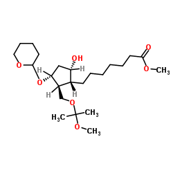 [1R-(1a,2b,3a,5a)]-5-Hydroxy-2-[(1-methoxy-1-methylethoxy)methyl]-3-[(tetrahydro-2H-pyran-2-yl)oxy]cyclopentaneheptanoic acidmethylester structure