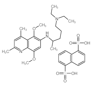 6((-4-(DIETHYLAMINO)-1-METHYLBUTYL))-5,8-DIMETHOXY-2,4-DIMETHYLQUINOLINE-1,5-NAPHTHALENE DISULFONATE结构式