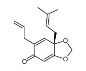 (S)-7a-(3-Methyl-2-butenyl)-6-(2-propenyl)-1,3-benzodioxol-5(7aH)-one结构式