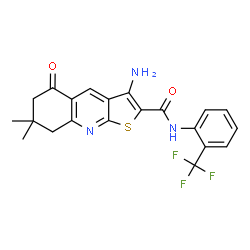 3-amino-7,7-dimethyl-5-oxo-N-(2-(trifluoromethyl)phenyl)-5,6,7,8-tetrahydrothieno[2,3-b]quinoline-2-carboxamide picture