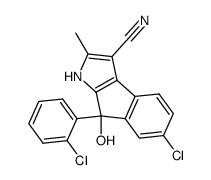 6-chloro-8-(2-chlorophenyl)-1,8-dihydro-8-hydroxy-2-methylindeno[2,1-b]pyrrole-3-carbonitrile Structure