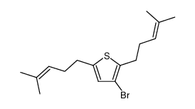 3-bromo-2,5-bis(4-methylpent-3-enyl)thiophen Structure