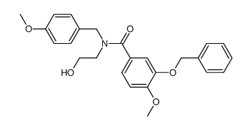 N-(3-benzyloxy-4-methoxybenzoyl)-N-(4'-methoxybenzyl)-2-aminoethanol结构式