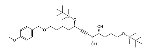 (4R,5R,8R)-1,8-di{[tert-butyl(dimethyl)silyl]oxy}-12-[(para-methoxybenzyl)oxy]dodec-6-yne-4,5-diol Structure