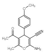 5-acetyl-2-amino-4-(4-methoxyphenyl)-6-methyl-4h-pyran-3-carbonitrile结构式