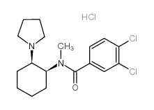 顺-(±)-3,4-二氯-N-甲基-N-[2-(1-吡咯烷基)环己基]苯酰胺盐酸盐结构式