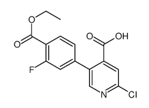 2-chloro-5-(4-ethoxycarbonyl-3-fluorophenyl)pyridine-4-carboxylic acid Structure