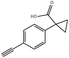 1-(4-乙炔基苯基)环丙烷-1-羧酸结构式
