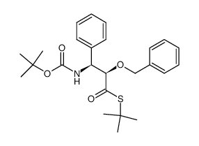 S-tert-butyl (2R,3S)-2-benzyloxy-3-tert-butoxycarbonylamino-3-phenylpropanethioate结构式