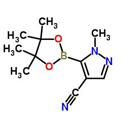 1-Methyl-5-(4,4,5,5-tetramethyl-1,3,2-dioxaborolan-2-yl)-1H-pyrazole-4-carbonitrile structure