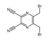 5,6-bis(bromomethyl)-pyrazine-2,3-dicarbonitrile结构式