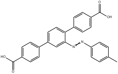 2'-(p-Tolyldiazenyl)-[1,1':4',1''-terphenyl]-4,4''-dicarboxylic acid Structure