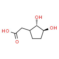 Cyclopentaneacetic acid, 2,3-dihydroxy-, (2R,3R)-rel- (9CI) Structure