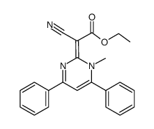 1-methyl-4,6-diphenyl-1,2-dihydro-2-pyrimidinylidenecyanoacetic acid ethyl ester Structure