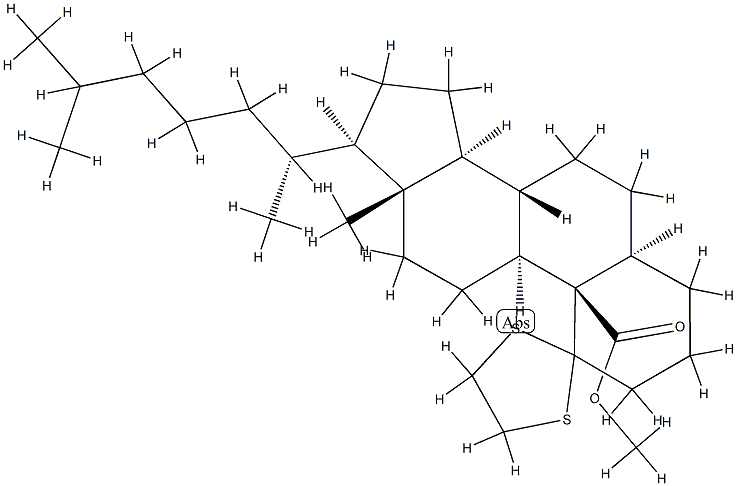 1,1-(Ethylenebisthio)-5α-cholestan-19-oic acid methyl ester Structure