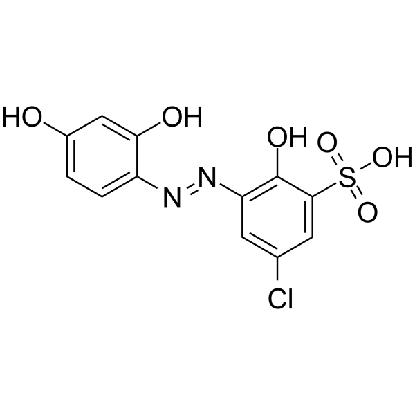 Benzenesulfonic acid,5-chloro-3-[2-(2,4-dihydroxyphenyl)diazenyl]-2-hydroxy- Structure