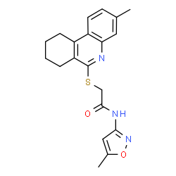 Acetamide, N-(5-methyl-3-isoxazolyl)-2-[(7,8,9,10-tetrahydro-3-methyl-6-phenanthridinyl)thio]- (9CI)结构式