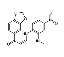 (Z)-1-(1,3-benzodioxol-5-yl)-3-[2-(methylamino)-4-nitroanilino]prop-2-en-1-one结构式