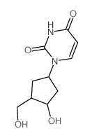 1-[3-hydroxy-4-(hydroxymethyl)cyclopentyl]pyrimidine-2,4-dione结构式