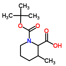 3-methyl-1-[(2-methylpropan-2-yl)oxycarbonyl]piperidine-2-carboxylic acid structure