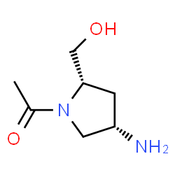 2-Pyrrolidinemethanol, 1-acetyl-4-amino-, (2S,4S)- (9CI)结构式