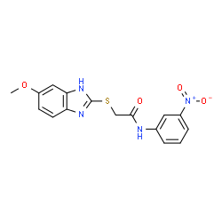 2-[(5-methoxy-1H-benzimidazol-2-yl)sulfanyl]-N-(3-nitrophenyl)acetamide structure