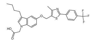 {3-butyl-5-[4-methyl-2-(4-trifluoromethyl-phenyl)-thiazol-5-ylmethoxy]-indol-1-yl}-acetic acid Structure