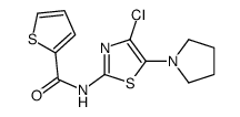 N-(4-chloro-5-pyrrolidin-1-yl-1,3-thiazol-2-yl)thiophene-2-carboxamide结构式