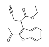 ethyl N-(2-acetyl-1-benzofuran-3-yl)-N-(cyanomethyl)carbamate结构式