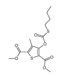 Dimethyl 3-methyl-4-butylthio-carbonyloxy-2,5-thiophene dicarboxylate Structure