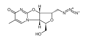 2H-Furo[3',4':4,5]oxazolo[3,2-a]pyrimidin-2-one, 8-(azidomethyl)-5a,6,8,8a-tetrahydro-6-(hydroxymethyl)-3-methyl-, (5aS,6R,8S,8aS)结构式