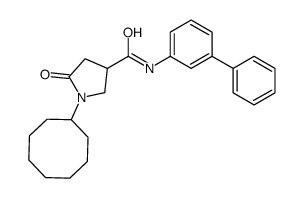 1-cyclooctyl-5-oxo-N-(3-phenylphenyl)pyrrolidine-3-carboxamide Structure