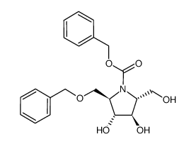 (2R,3R,4R,5R)-N-benzyloxycarbonyl-2-benzyloxymethyl-3,4-dihydroxy-5-hydroxymethylpyrrolidine Structure