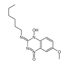 N-hexyl-4-hydroxy-7-methoxy-1-oxido-1,2,4-benzotriazin-1-ium-3-imine结构式