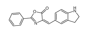 4-(2,3-dihydro-indol-5-ylmethylene)-2-phenyl-4H-oxazol-5-one结构式