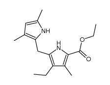 4-ethyl-5-(3,5-dimethyl-pyrrol-2-ylmethyl)-3-methyl-pyrrole-2-carboxylic acid ethyl ester结构式