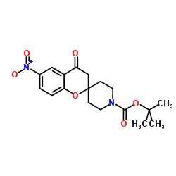 2-Methyl-2-propanyl 6-nitro-4-oxo-3,4-dihydro-1'H-spiro[chromene-2,4'-piperidine]-1'-carboxylate Structure