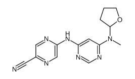 5-[[6-[methyl(oxolan-2-yl)amino]pyrimidin-4-yl]amino]pyrazine-2-carbonitrile Structure