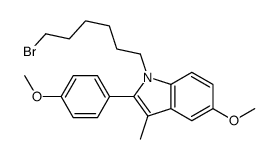 1-(6-bromohexyl)-5-methoxy-2-(4-methoxyphenyl)-3-methylindole结构式