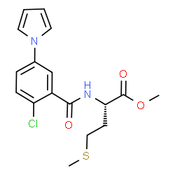 methyl N-{[2-chloro-5-(1H-pyrrol-1-yl)phenyl]carbonyl}-L-methioninate结构式