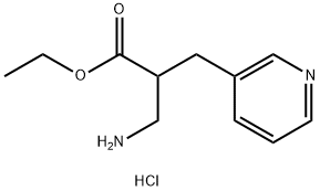 3-氨基-2-(吡啶-3-基甲基)丙酸乙酯二盐酸盐结构式