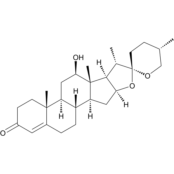 (25S)-12β-Hydroxyspirost-4-en-3-one structure