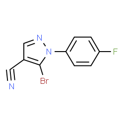 5-Bromo-1-(4-fluorophenyl)-1H-pyrazole-4-carbonitrile结构式